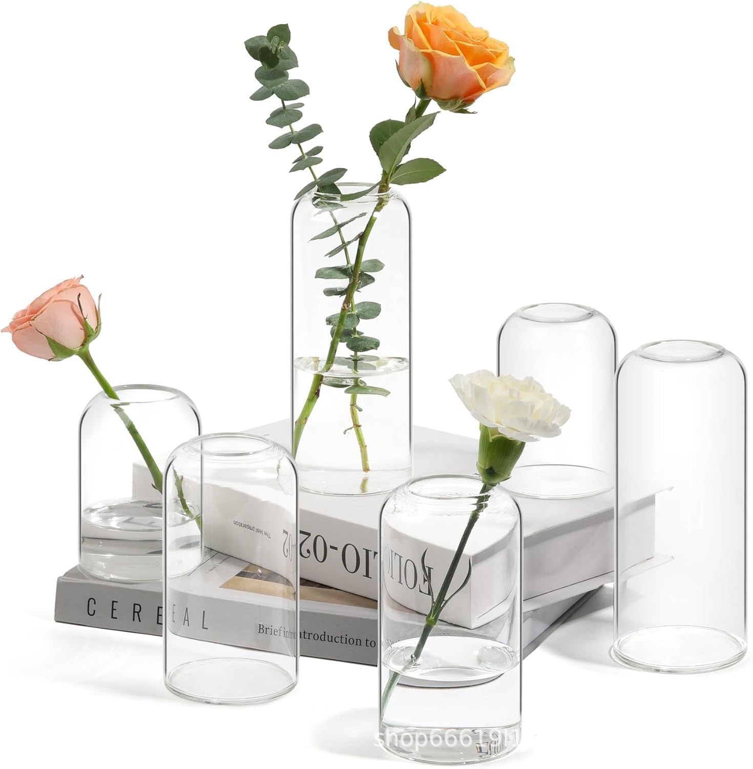 Vaso de vidrio decorativo transparente nórdico ins viento sala de estar decoración creativa vasijas de vidrio flores secas al por mayor hidroponic