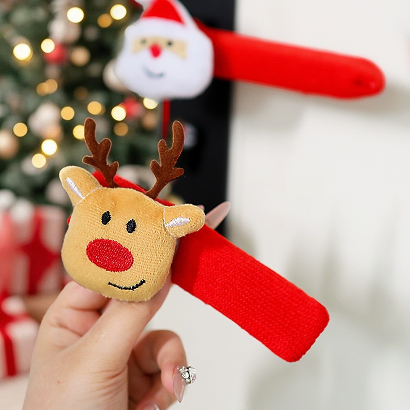 クリスマス装飾漫画サンタクロースドアハンドルカバークリスマスツリー装飾部屋保護カバークリスマスベル|undefined