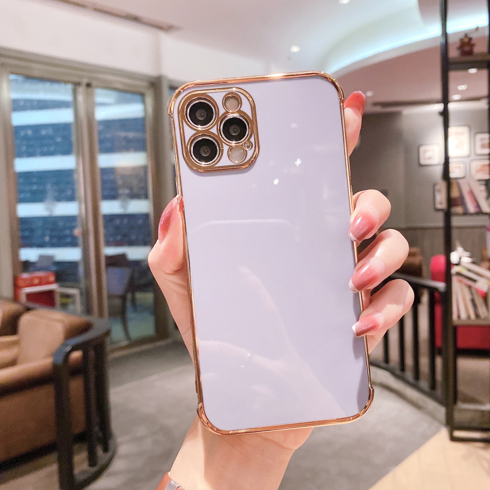 Funda para Teléfono iPhone 17 Pro Max, Electrochapada, Brillante, Compatible con Apple 15/16, Orificios Precisos, Funda Suave para 7P/8P, XS Max.