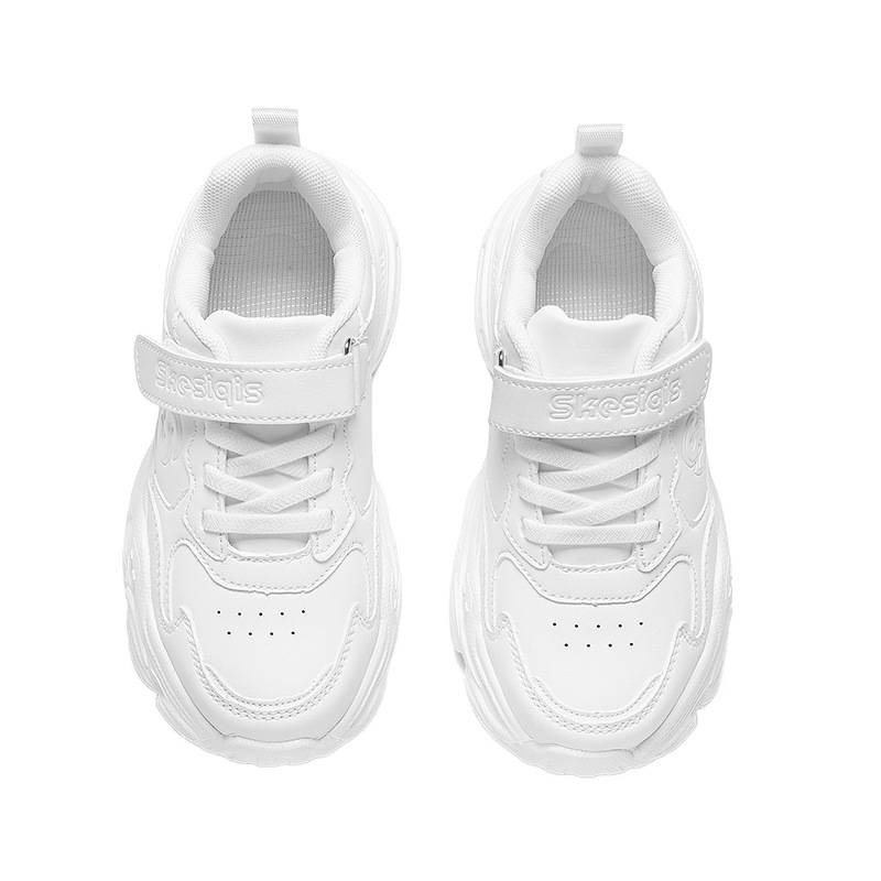 Zapatos deportivos blancos de cuero de malla para niños otoño y invierno zapatos blancos para niños zapatos blancos para correr zapatos casuales para niños mayores