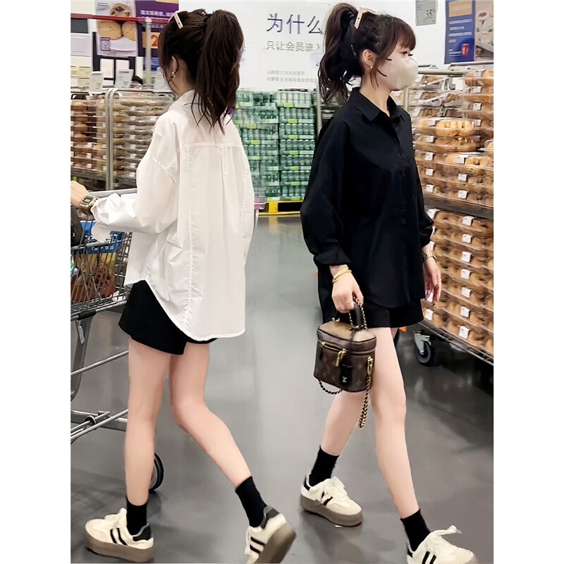 早秋装小衫休闲白衬衫女上衣初秋款新款2025爆韩系衬衣高级感寸衫|undefined
