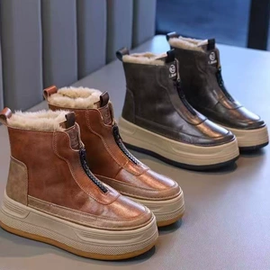 Martens утепленные зимние нескользящие детские короткие сапоги коллекция 2025 года подходят для подростков
