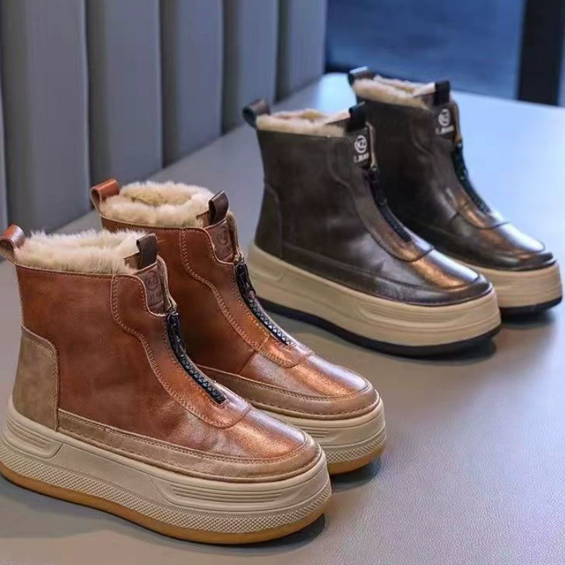 Martens утепленные зимние нескользящие детские короткие сапоги коллекция 2025 года подходят для подростков