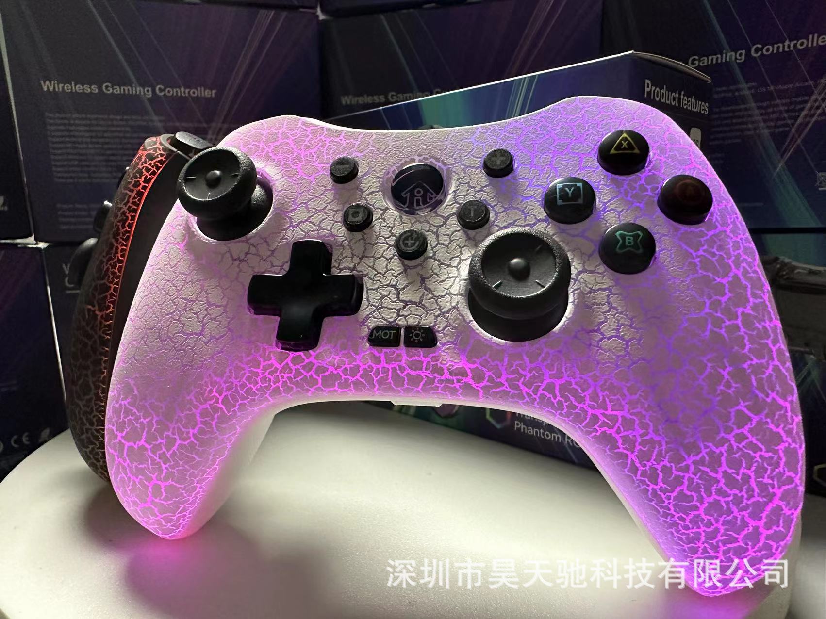 RGB transparente crack deslumbrante juego Bluetooth interruptor de la manija para PC Android IOS Tesla BYD