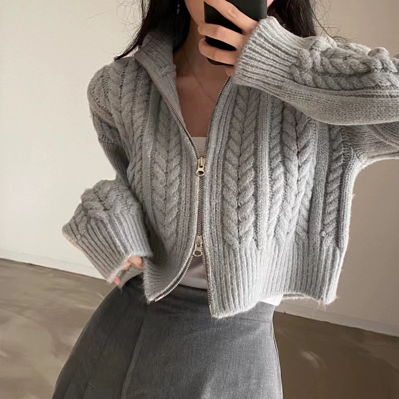 Бренд демисезонный ретро свитер для учащихся начальной школы с молнией, куртка, кардиган, корейский стиль