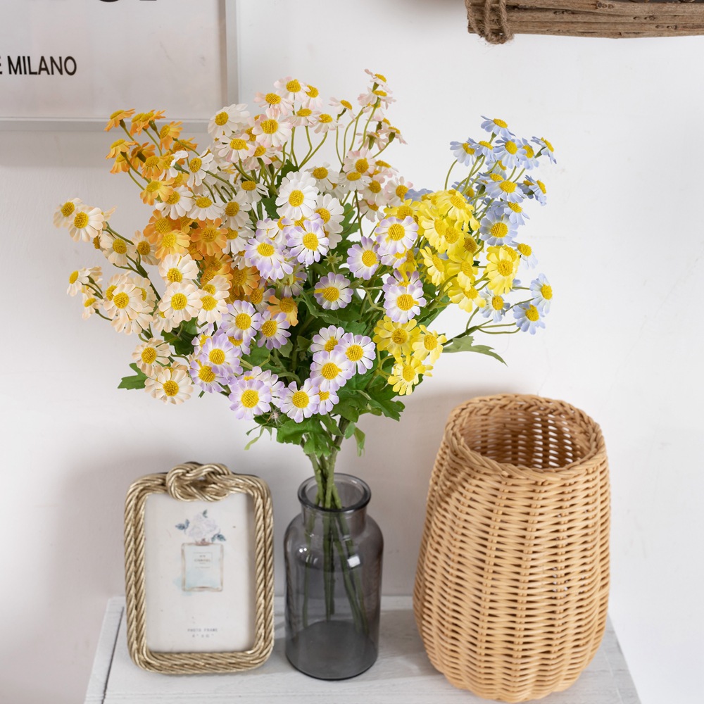 婚慶手捧花思鳥來洋甘菊仿真花廠家家居裝飾玫瑰花牆假花MW66001