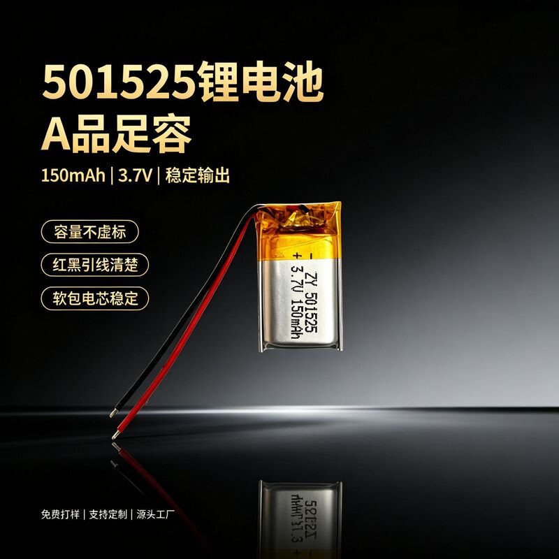 Wholesale 501525 polymer lithium battery, 150mAh, for small night lights, makeup mirrors, and mini cameras, 3.7V lithium battery Wholesale 501525 polymer lithium battery, 150mAh, for small night lights, makeup mirrors, and mini cameras, 3.7V lithium battery
