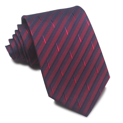 厂家直销 8CM涤丝提花条纹领带 男士商务领带 正装休闲工作 批发