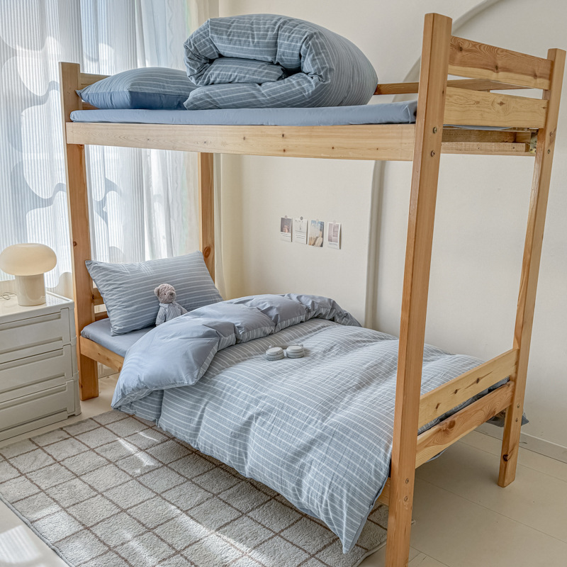 Ice Silk Cooling Duvet Cover Simple All-cotton Four-piece Bedding Set, Pure Cotton 2026 New Model, Four-season Bed And Duvet Cover, Student Dormi_voghion.com