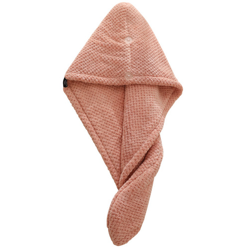 Women's Thickened Super Absorbent Double Layer Coral Fleece Head Scarf Pineapple Pattern Quick Dry Shower Cap Hair Washing Towel