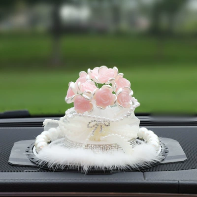 Simulated Rose Aromatherapy Ornaments Car Perfume Aromatherapy - rose-pink-pearl-mink-mat-free-perfume