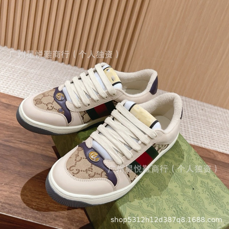 G's ダーティーシューズ刺繍プリント白靴 2025 初春スタイル古い色大きいサイズのカップルカジュアルシューズ女性用|undefined
