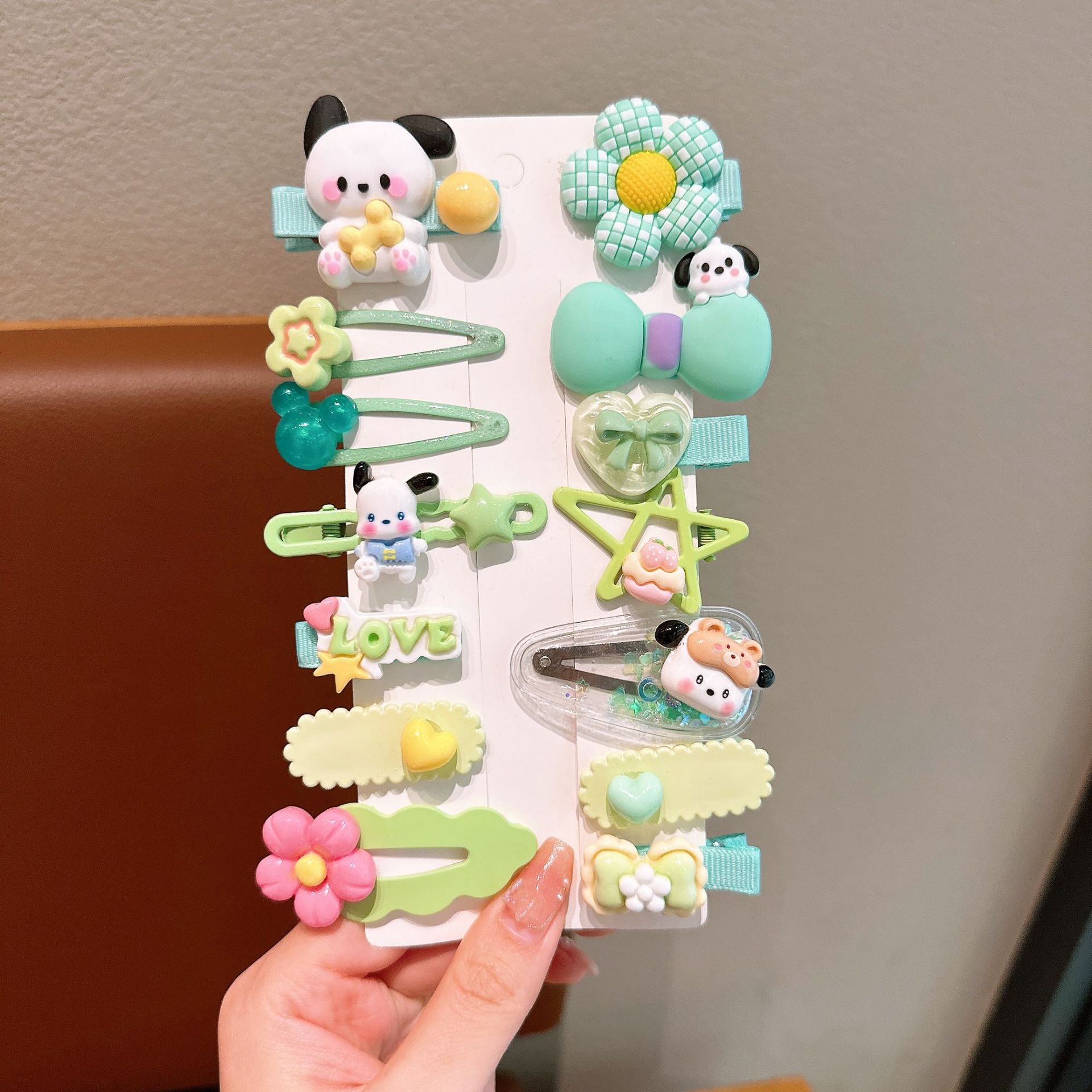 KULOMI Kids Hairpin Set Cute Sanli Pantalones Pequeñas Niñas Pequeñas Pequeñas