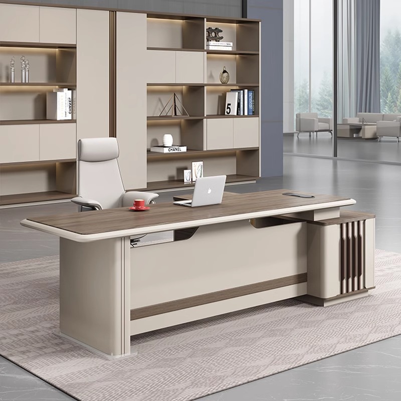 Escritorio de jefe moderno y simple doble gabinete jefe de mesa presidente gerente tablero de escritorio nuevo estilo moderno y simple