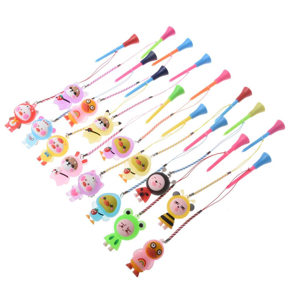 Asiento de golf bola de plástico clavo Camiseta de golf con cuerda con astigmatismo patrón de dibujos animados anti-perdida