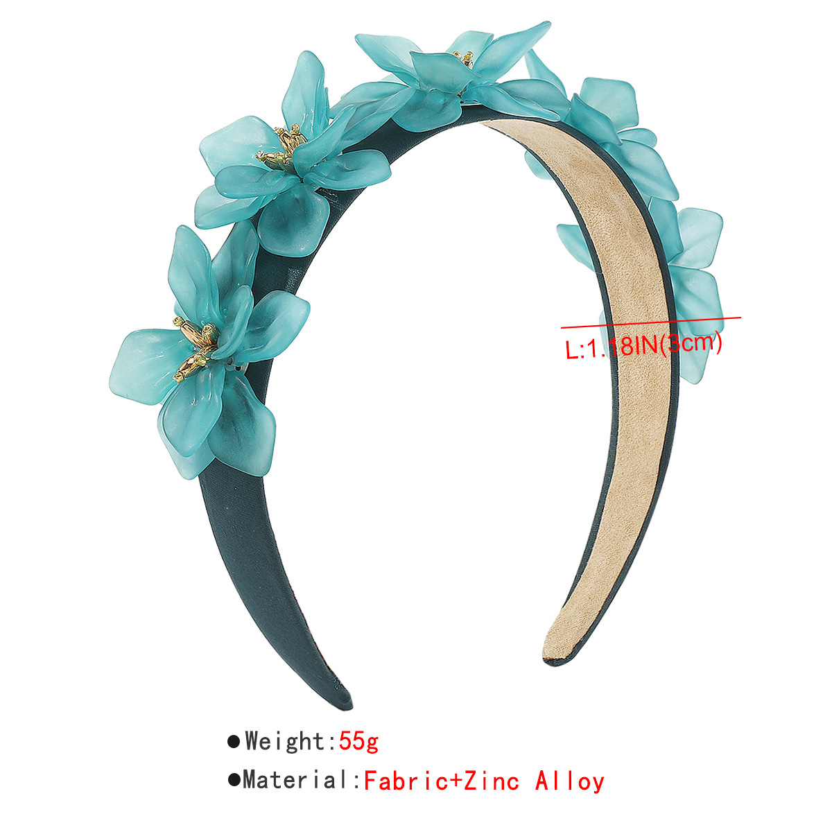 Sweet Flower Alloy Plastic Cloth Hair Band 1 Piece display picture 1