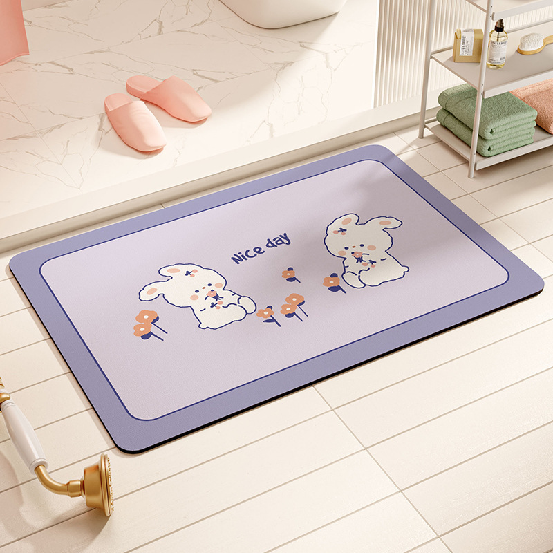 A generation of spot cartoon absorbent mat quick-drying toilet cushion non-slip household toilet bathroom mat A generation of spot cartoon absorbent mat quick-drying toilet cushion non-slip household toilet bathroom mat