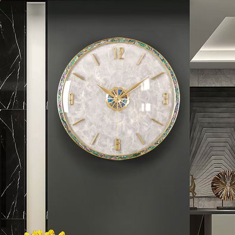 圆盘4个数字天然贝壳大号 40cm【走时静音】