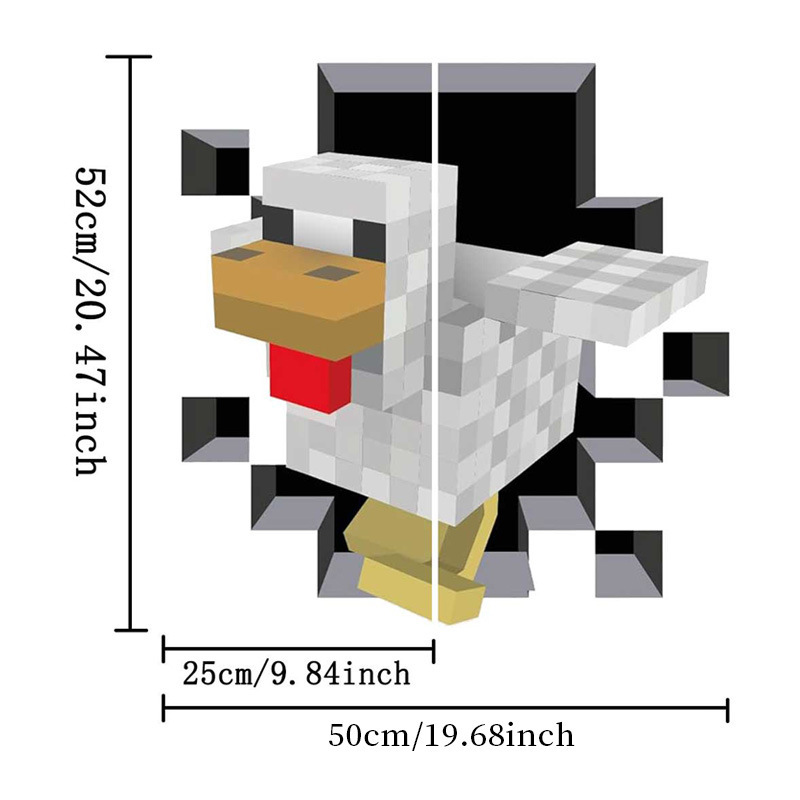 クロスボーダー Minecraft ランアウェイ Minecraft ウォールステッカー リビングルーム 子供部屋 ウォールステッカー 3D 壊れた壁 ウォールステッカー|undefined