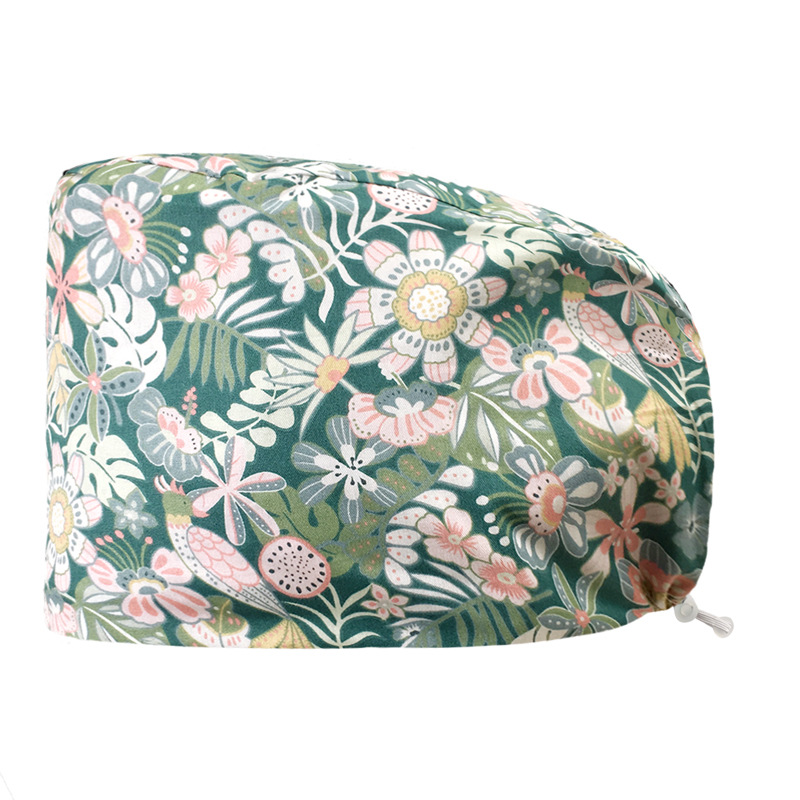 Pareja de dibujos animados lindo impreso puro algodón oral belleza médico tapa de trabajo tapa quirúrgica tapa de la enfermera de la sala de operaciones femenina