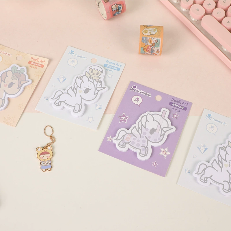 Фигурные бумажные стикеры (tokidoki) розовая серия, милые многоразовые заметки