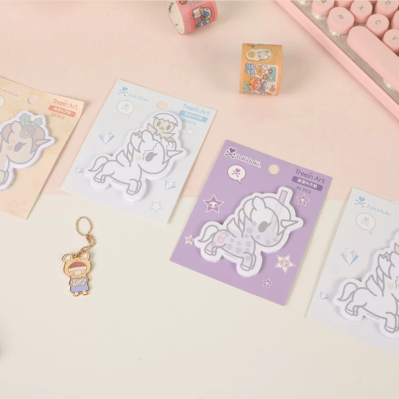 Фигурные бумажные стикеры (tokidoki) розовая серия, милые многоразовые заметки