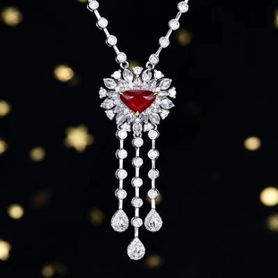 High Collectibles Mozambique Natural Non-Burning Pigeon Red Ruby Clavicle Chain 1.03ct18k Gold Necklace