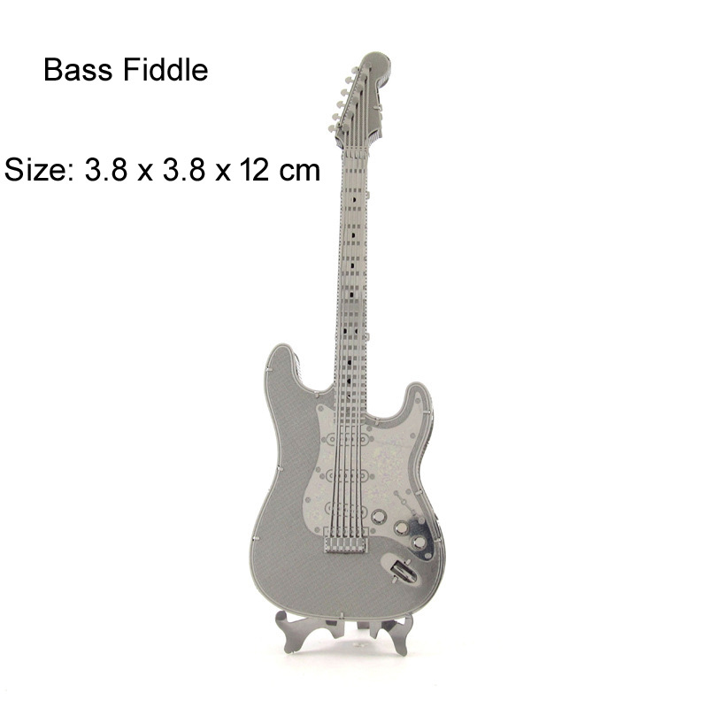 Aipin 3D rompecabezas de metal instrumento musical guitarra principal bajo tambor piano cello asamblea modelo cumpleaños