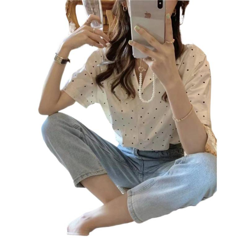 西装领衬衫女薄款短袖设计感小众2025夏季新款小清新法式别致上衣|undefined