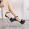 16cm color diamond water table high heel women’s sandals 34-40