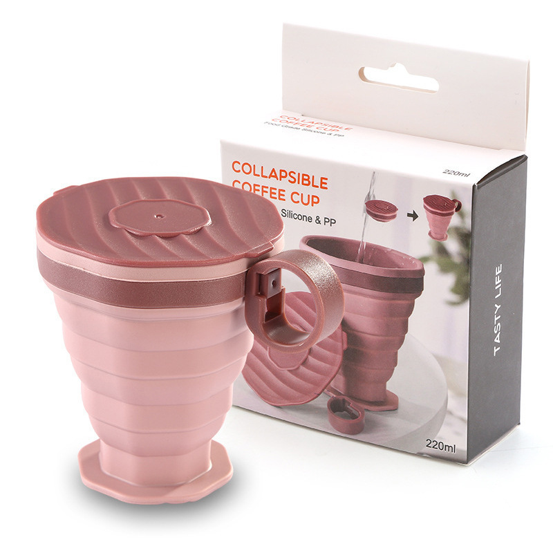 New Portable Folding Coffee Cup, Travel Water Cup, Silicone Folding Cup with Rope, Travel Cup with Lid, Mouthwash Cup New Portable Folding Coffee Cup, Travel Water Cup, Silicone Folding Cup with Rope, Travel Cup with Lid, Mouthwash Cup