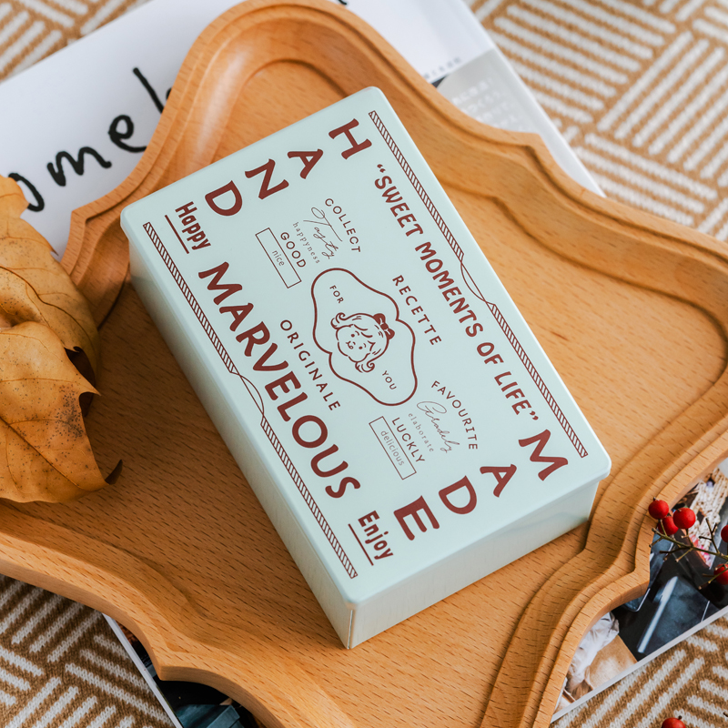 2024 galletas cuadradas caja de hierro para hornear toffee nougat regalo envasado vacío pequeño