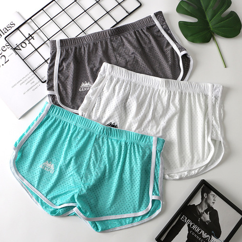 Men's Ice Silk Loose Arrow Pants Underwear Shorts Boys' Trousers Skin-Friendly Breathable Home Pajama Pants Wholesale