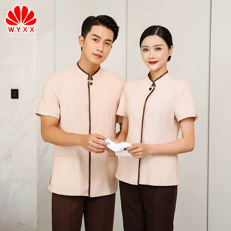 Чистящая одежда с короткими рукавами летняя одежда уборка имущества рабочая одежда уборщик гостиничного номера отель PA Униформа мужской плюс размер