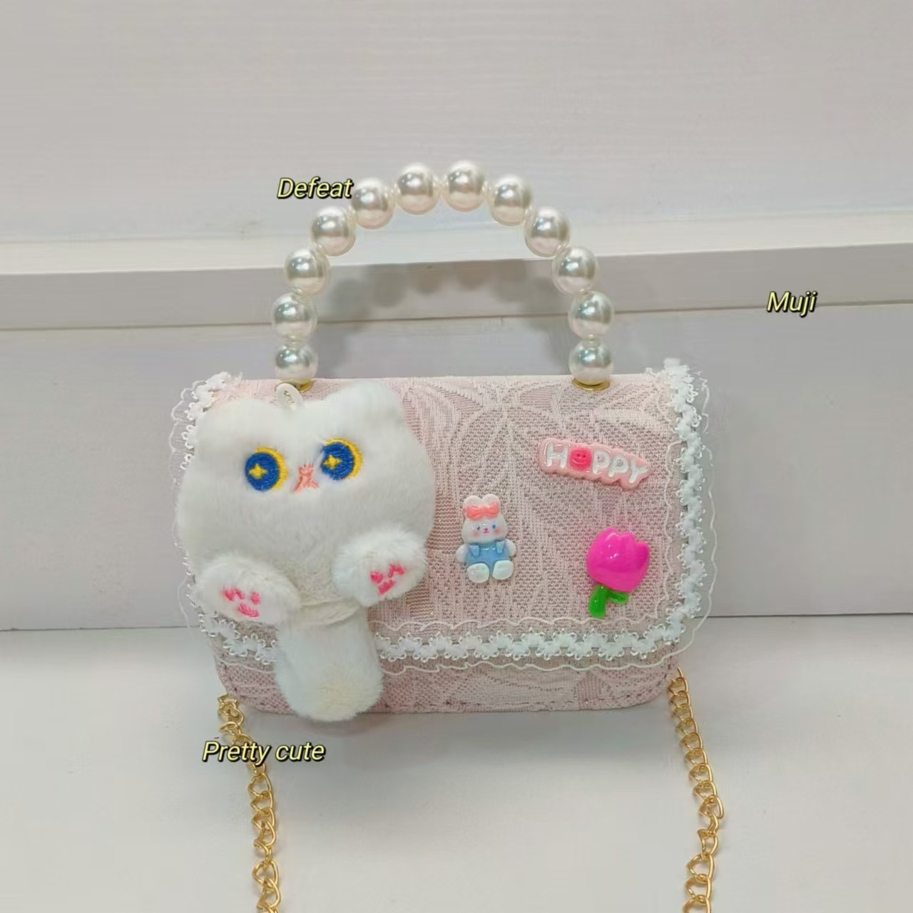Bolso de perlas bolso de mochila bolso accesorios bolso de gato bolso de niños bolso de cadena bolso cuadrado bolso de Año Nuevo billetera para chicas