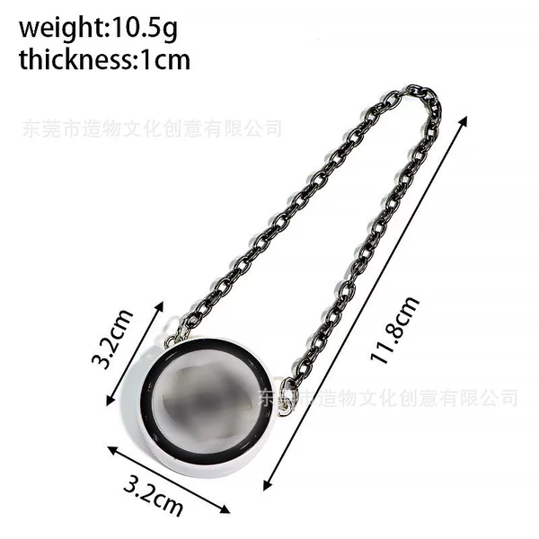 Round Sachet [White] 17cm Black Chain