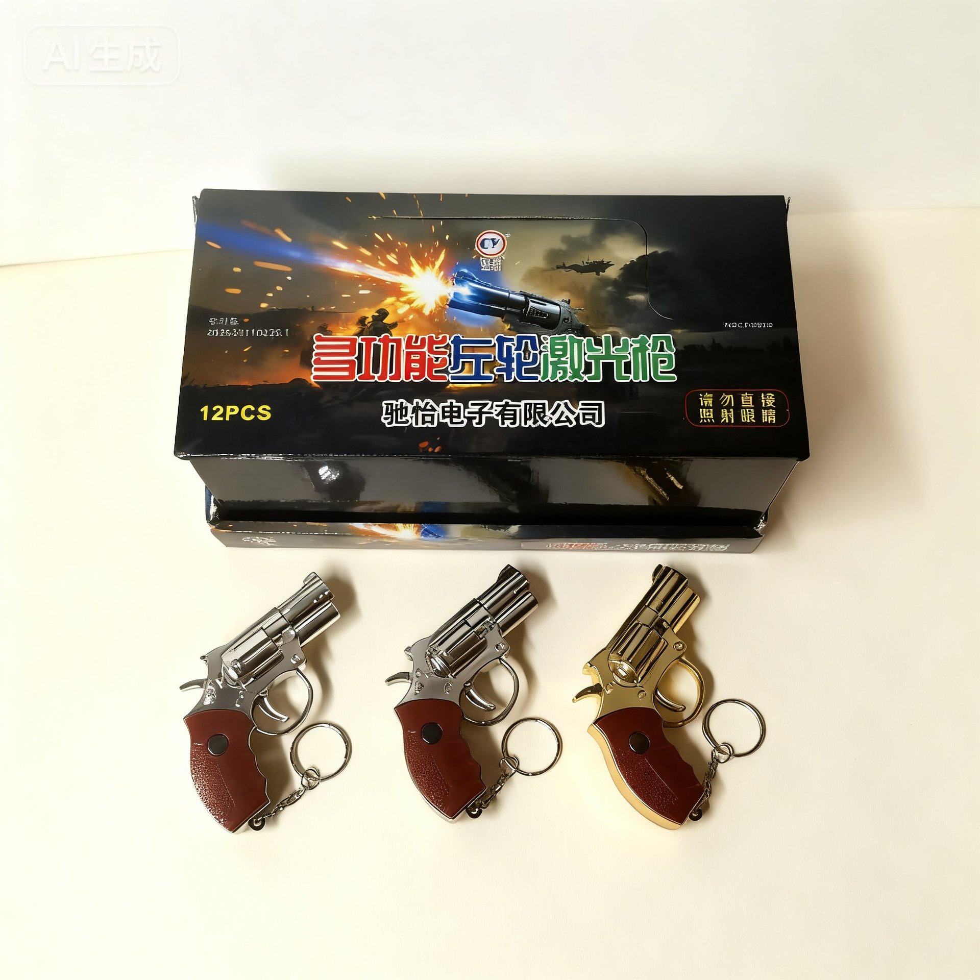 批发新款迷你多功能枪921男生喜爱玩具激光灯亮灯高颜值便携式挂