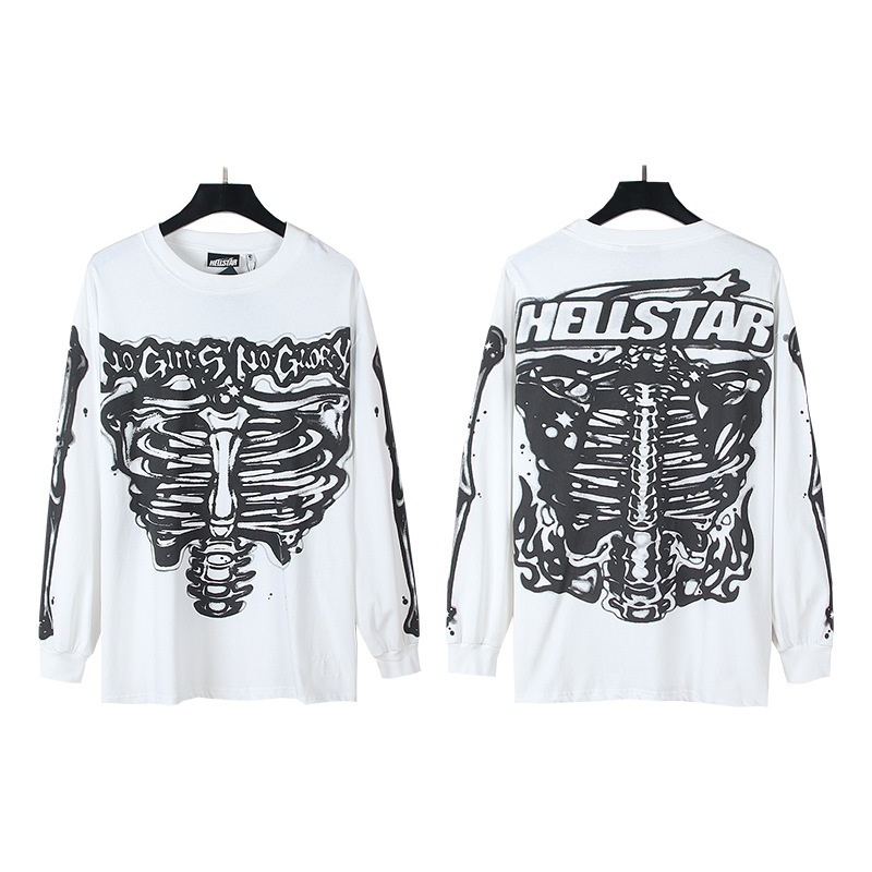 クロスボーダー卸売Hellstar地獄の星TShirt秋装美潮高街ゆるい長袖tシャツ男女潮|undefined