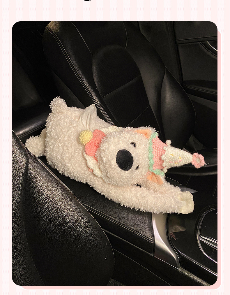 Car Tissue Box Creative Cute West Highland Paper Box Car Tissue Hanging Bag 2024 New Car Hanging Type