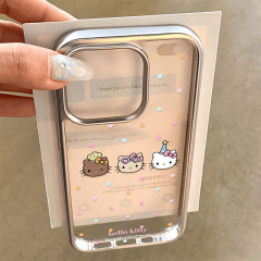 水玉模様のKTは、Apple 17 Pro Max、iPhone 16、新モデル13、保護ケース12、女性向け15、電気メッキの携帯電話ケースに適しています。