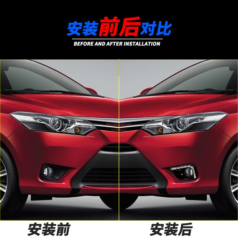 Aplicable a 14 / 15 / 16 años de Toyota Vivix luz de niebla delantera LED renovación de luz de conducción diurna luz de barra delantera bicolor