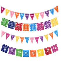 四方镂空彩旗墨西哥主题派对三角旗皮卡纳塔主题布置拉花装饰