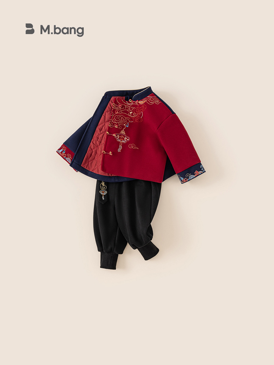 Yubao ropa infantil para niños set de ropa de invierno estilo chino Año Nuevo chino para niños Año Nuevo aniversario de dos piezas set