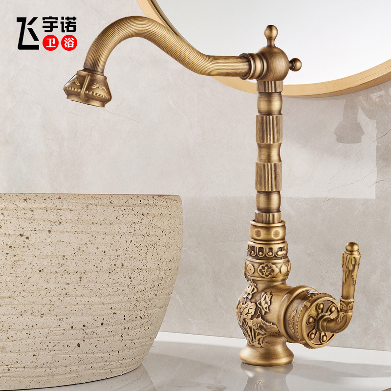 Cross-Border Outdoor Courtyard Retro Hot and Cold Faucet Outdoor Garden Pool Faucet Brass Single Cold Dual-Use Rotatable