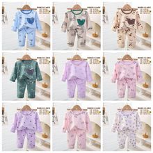 Pajamas for kids童装2025款儿童睡衣卡通秋款满花长袖长裤居家服