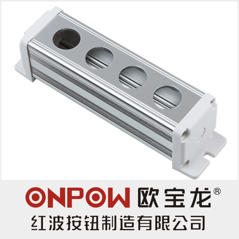 欧宝龙ONPOW中国红波制造BXM47防水控制急停铝合金开关盒四孔