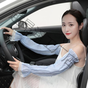 Summer Sunscreen Sleeve Women's Long Loose Sunshade Riding Cotton Linen Ice Sleeve Summer Thin Sleeve Arm Protection