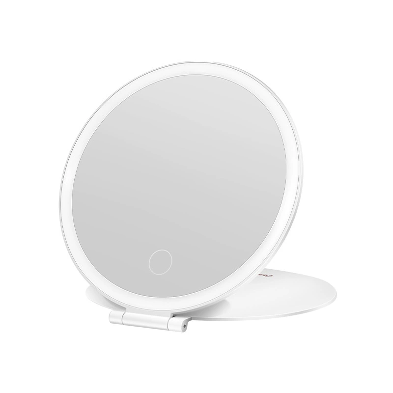 LED folding handheld table mirror with light, adjustable fill light