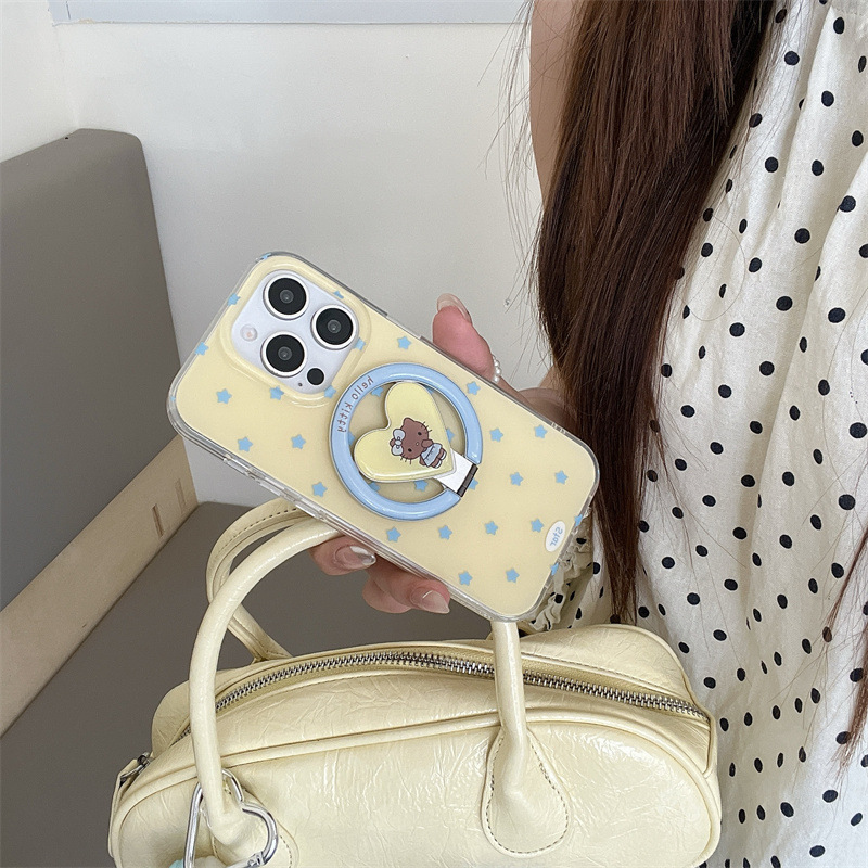 蓝色星星Kitt猫磁吸支架适用iPhone17苹果16ProMax/15/14手机壳新|undefined