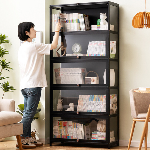 Bookshelf rack floor-to-ceiling bookcase home children's living room solid wood office wall storage simple multi-layer